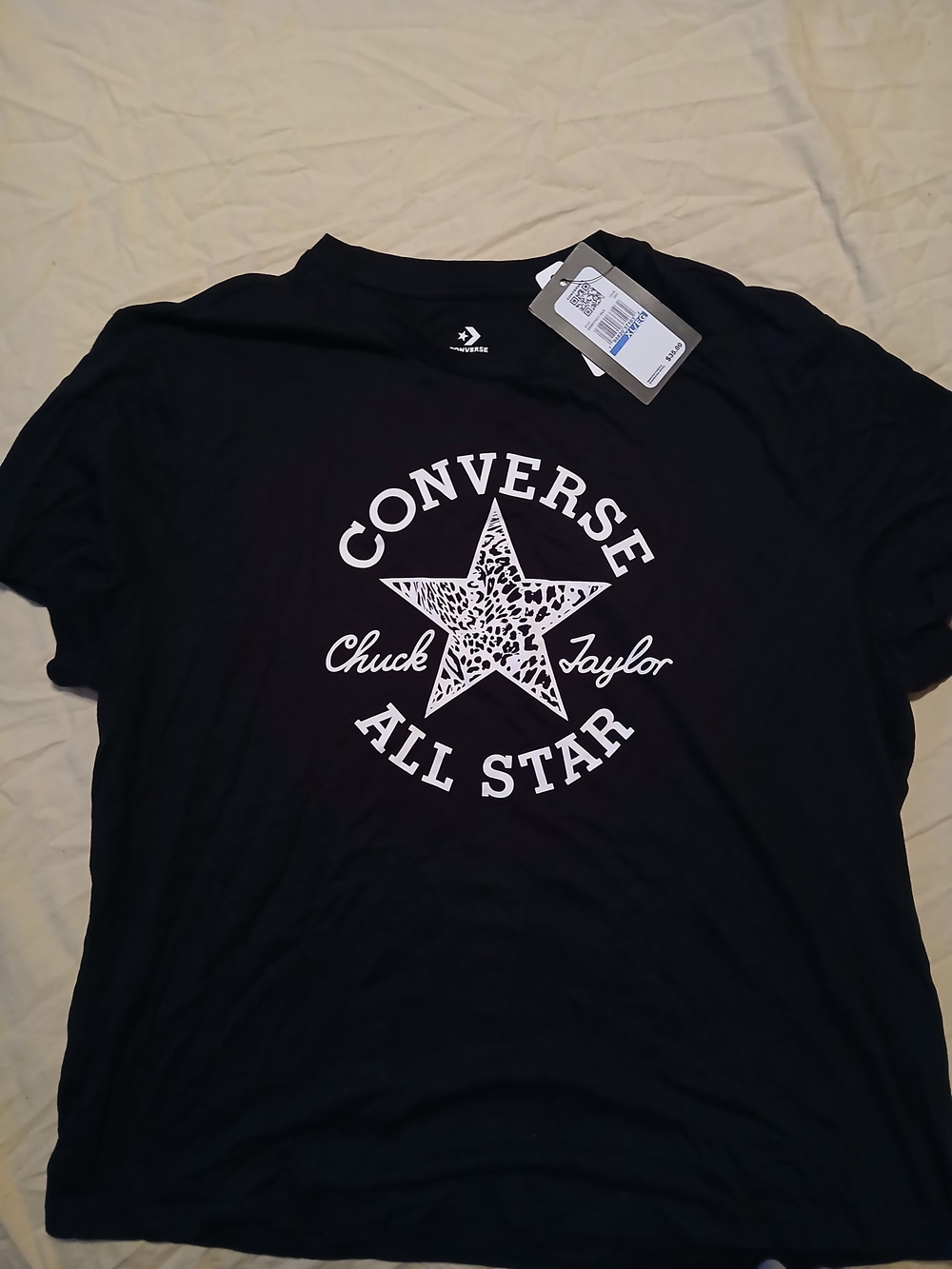 Converse Black Tee with White Star Logo
